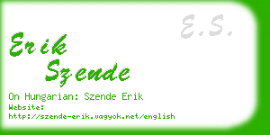 erik szende business card